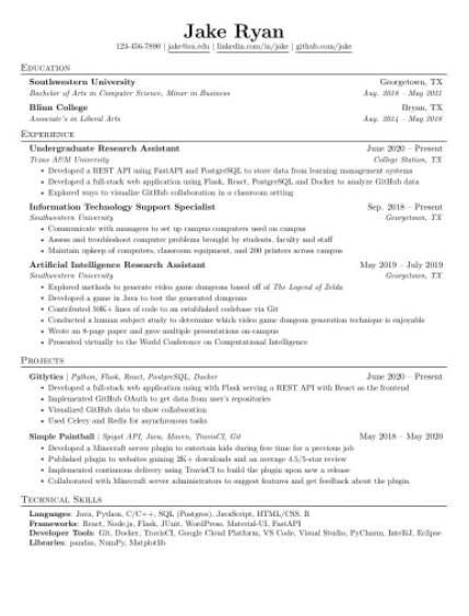 Jake's Resume Template